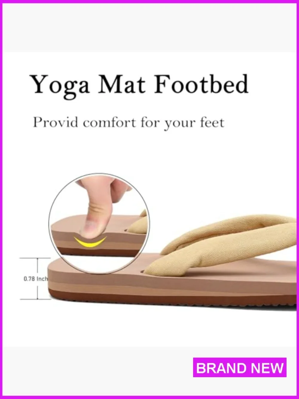 Women's Yoga Mat Flip Flops Comfortable Arch Support Thong Sandals for Beach